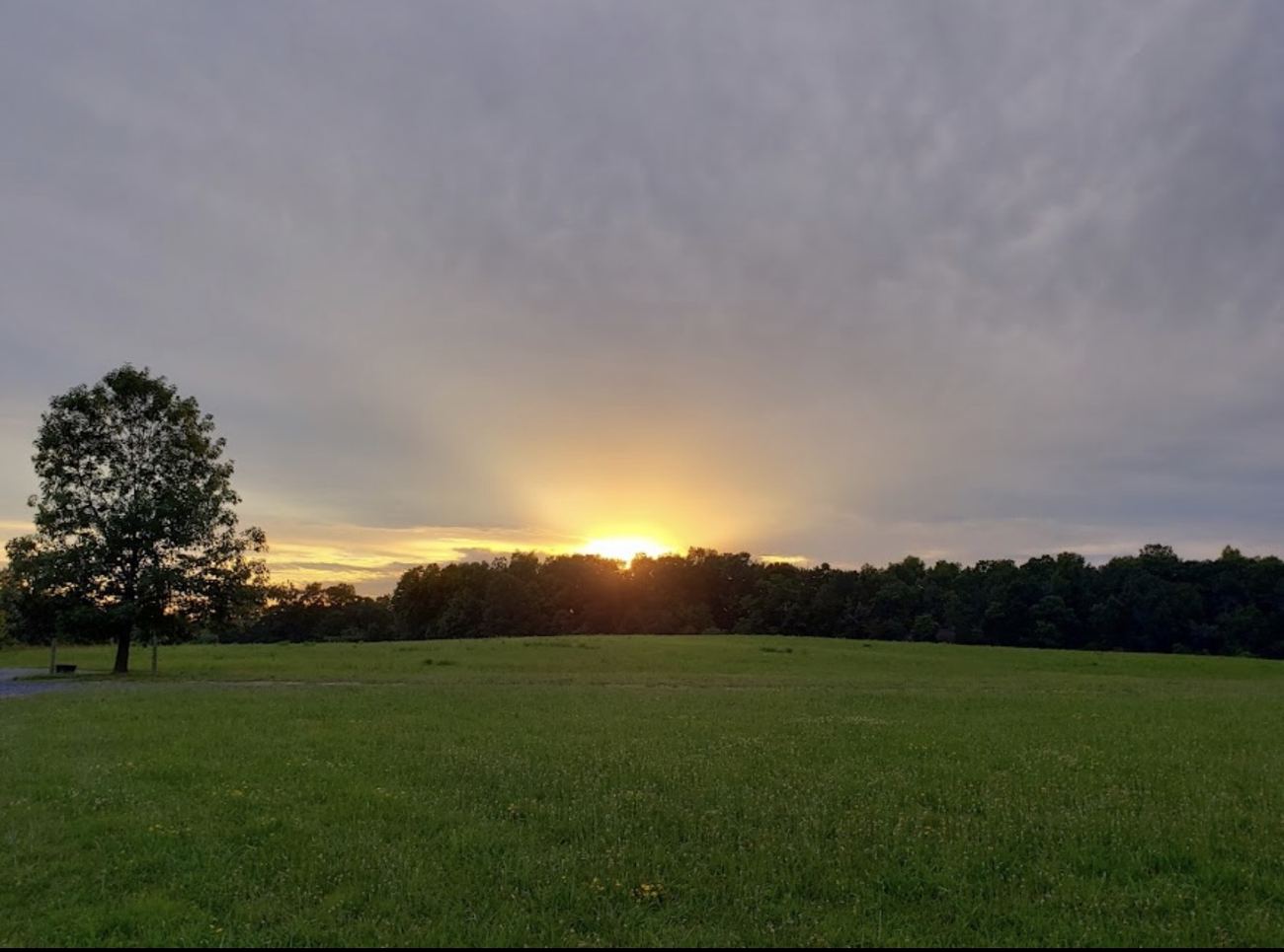 Sunset over the farm fields