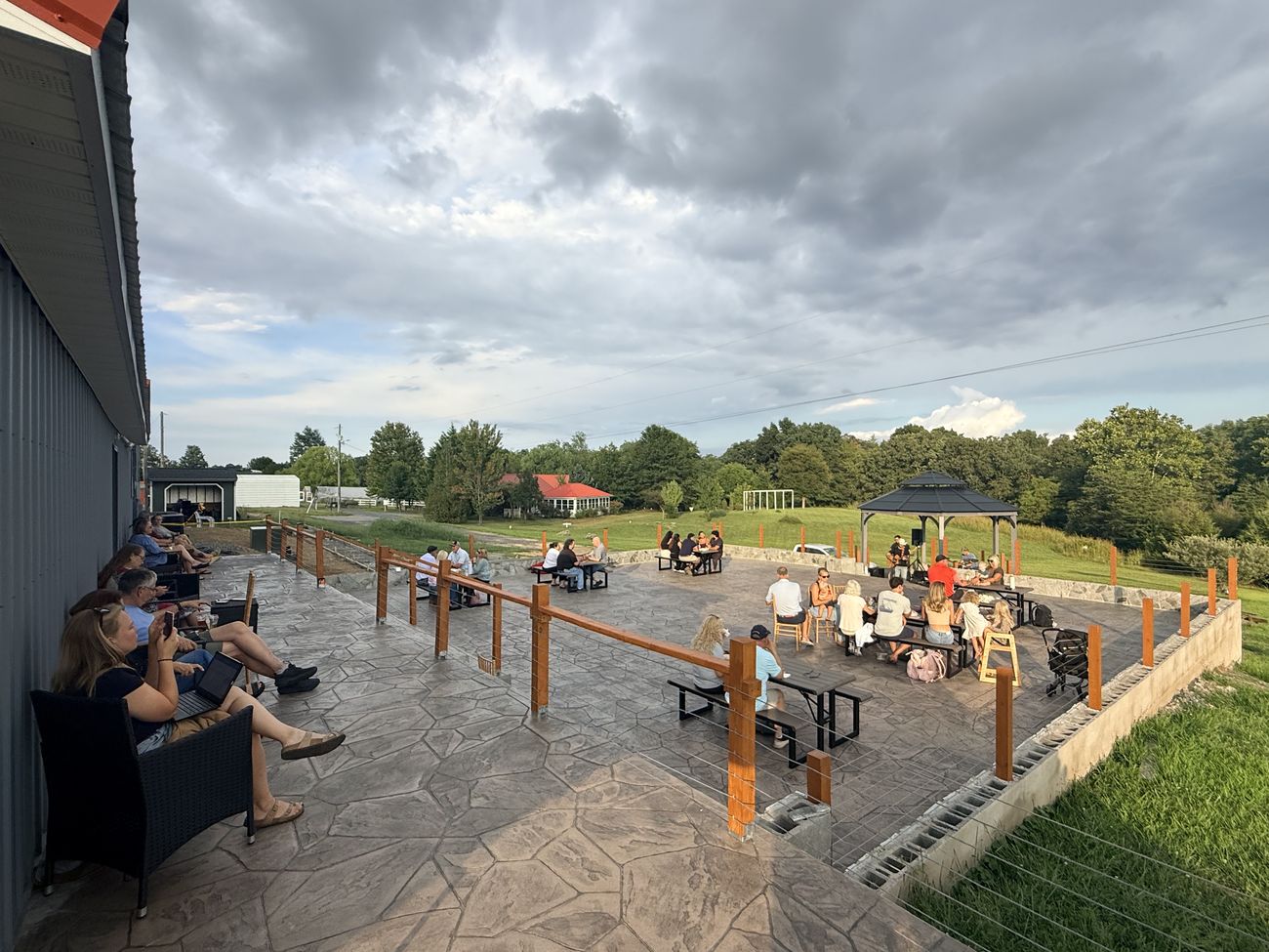 The patio full on a live music evening
